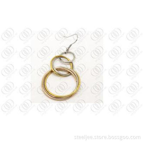 Fashion Stainless Steel Earrings , Gold and Silver Round Ho